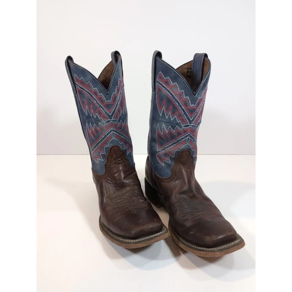 Nocona Women's Hero Nadia Blue Square Toe  Western Cowboy Boots Size 8.5 B - Picture 2 of 13